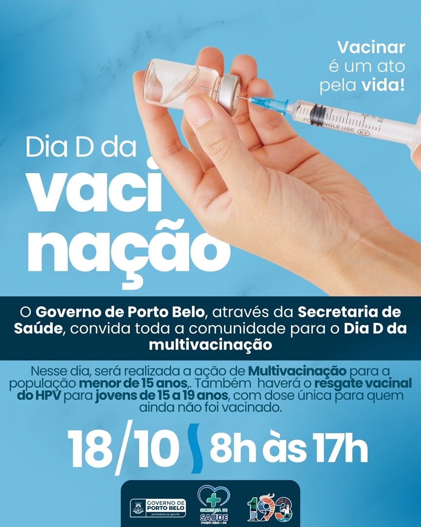 Porto Belo realizará Dia D da Vacinação
