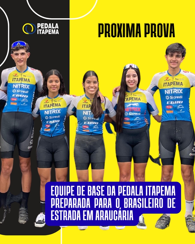 Equipe de base da Pedala Itapema preparada para o Brasileiro de Estrada em Araucária
