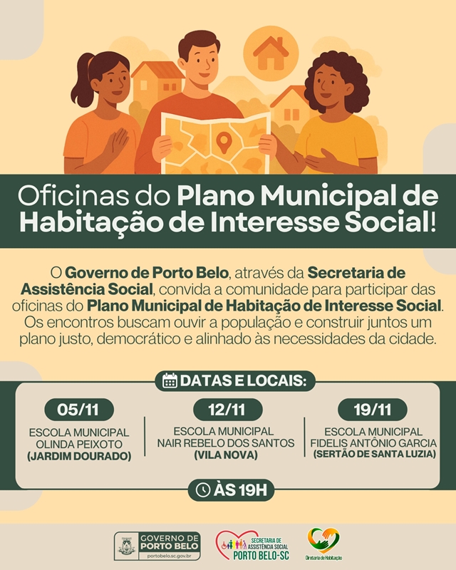 Governo de Porto Belo promove Oficinas do Plano Municipal de Habitação de Interesse Social